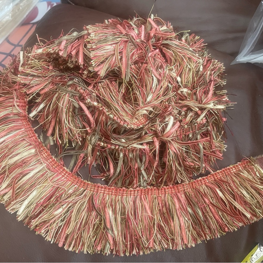 Red and Gold Brush Fringe Trim